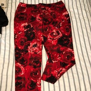 Rose patterned jeans